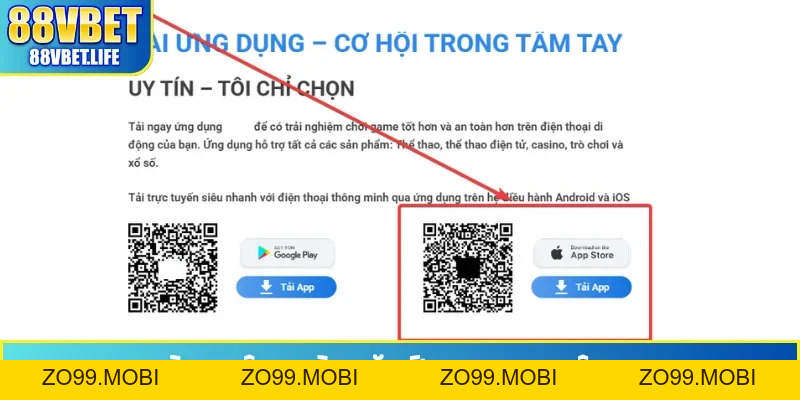 Tải App 88VBET - Quy Trình Cài Đặt Ứng Dụng Trên Android/iOS - ZO99.MOBI